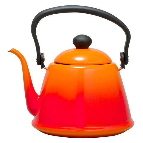 Noda Horo Enamelware Japan Induction Pour Over Kettle 2.0L Orange