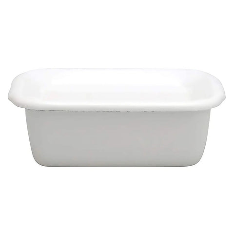 Noda Horo White Series Enamel Rectangle Deep Food Containers With Enamel Lid Small