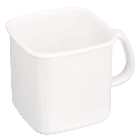 Noda Horo White Series Enamel Square Food Containers With Handle And Lid 1.2L