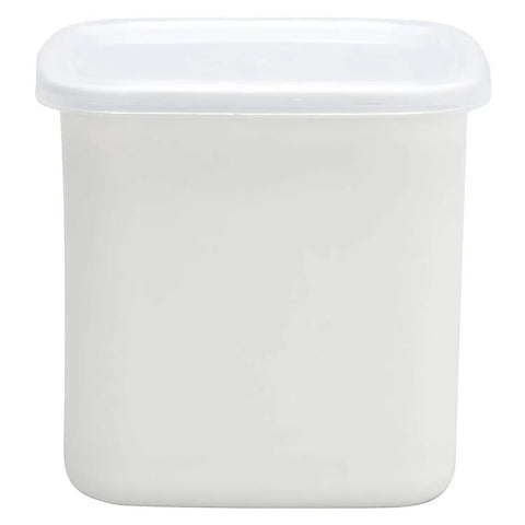 Noda Horo White Series Enamel Square Food Containers With Lid Large