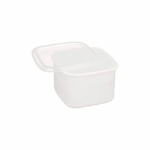 Noda Horo White Series Enamel Square Food Containers With Lid Medium