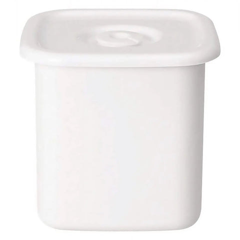 Noda Horo White Series Enamel Square Food Containers With Sealed Lid Large