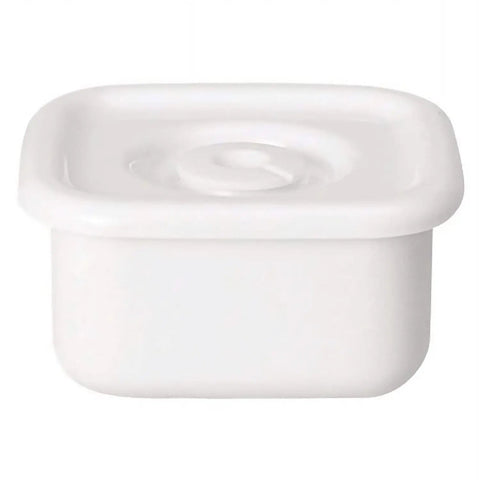 Noda Horo White Series Enamel Square Food Containers With Sealed Lid Small