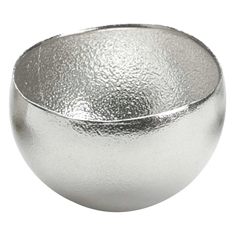 Nousaku Hand-Crafted Cast Tinware Kuzushi Yure Misshapen Swing Cold Sake Cup 70ml - Silver