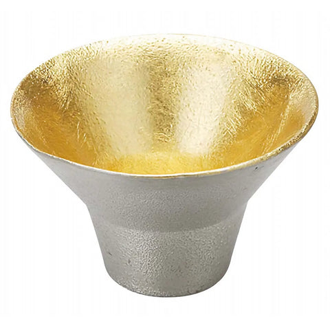 Nousaku Hand-Crafted Cast Tinware Sakazuki Cold Sake Cup 30Ml Gold