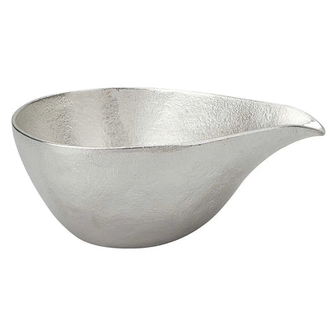 Nousaku Tinware Katakuchi Lipped Sake Server 280ml - Silver