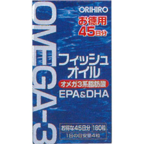 Orihiro Fish Oil Omega-3 Epa And Dha 45 Days 180 Capsules - Vitamin And Health Supplements Japan