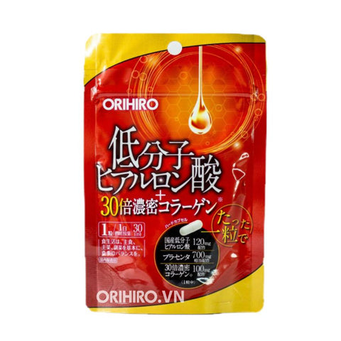 Orihiro low-molecular-weight hyaluronic acid + 30 times dense collagen 30 tablets