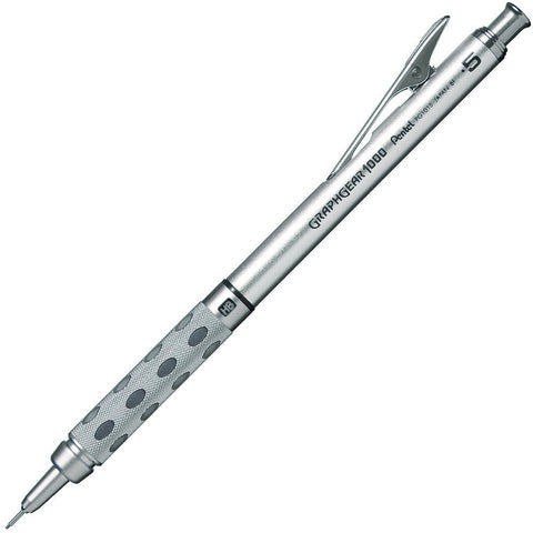 Pentel Graph Gear 1000 0.5Mm Mechanical Pencil - Silver - Made In Japan