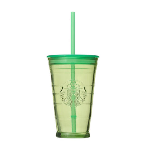 Recycled glass cold cup tumbler lime green 473ml - Japanese Starbucks