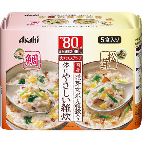 Asahi Reset Body Body-Friendly Bream And Matsutake Mushroom Porridge 5 Meals - Japanese Health Foods