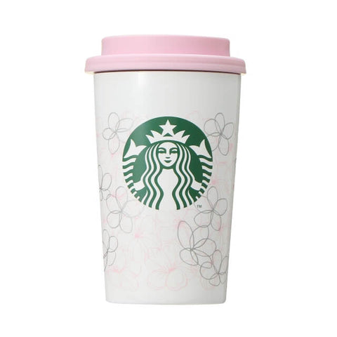 Starbucks Sakura 2022 Stainless Steel Togo Cup Tumbler Line Art 355ml - Japanese Starbucks Tumblers