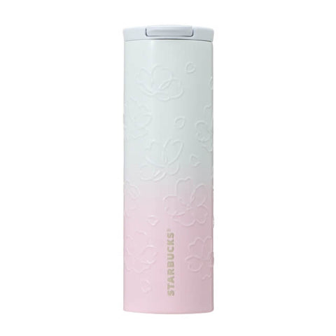 Starbucks Sakura 2022 Stainless Steel Tumbler Embossed Bloom 473ml - Japanese Starbucks Tumblers