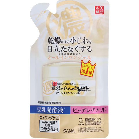 Sana Nameraka Honpo Soy Isoflavone & Retinol Wrinkle Care Gel Cream 100g [refill] - Anti-Aging Care