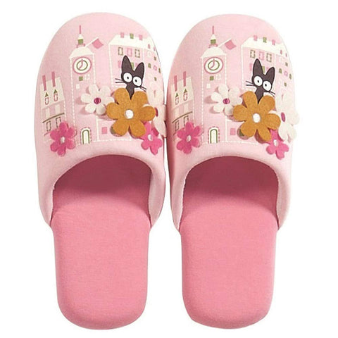 Senko Kiki'S Delivery Service Jiji Hello Slippers 24Cm Pink Cat Ghibli 75571 Japan