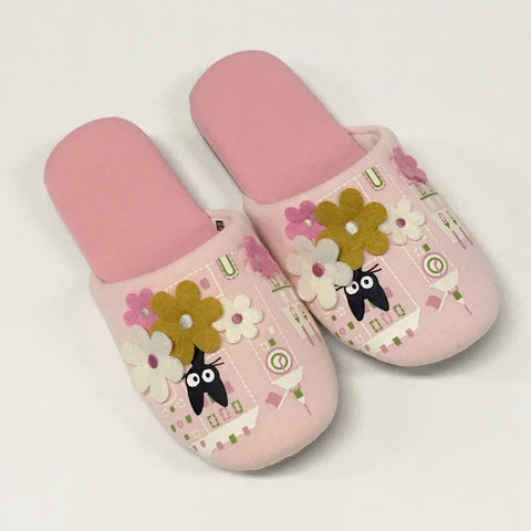 Senko Kiki'S Delivery Service Jiji Hello Slippers 24Cm Pink Cat Ghibli 75571 Japan