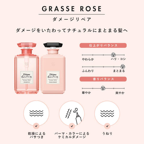 Diane Bonheur Japan Damage Repair Shampoo Refill [Grasse Rose Fragrance] 400Ml