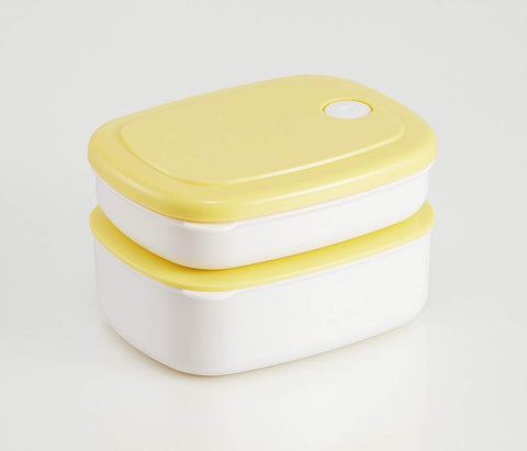 Skater 400Ml Pastel Yellow Side Dish Frozen Storage Container - Made In Japan