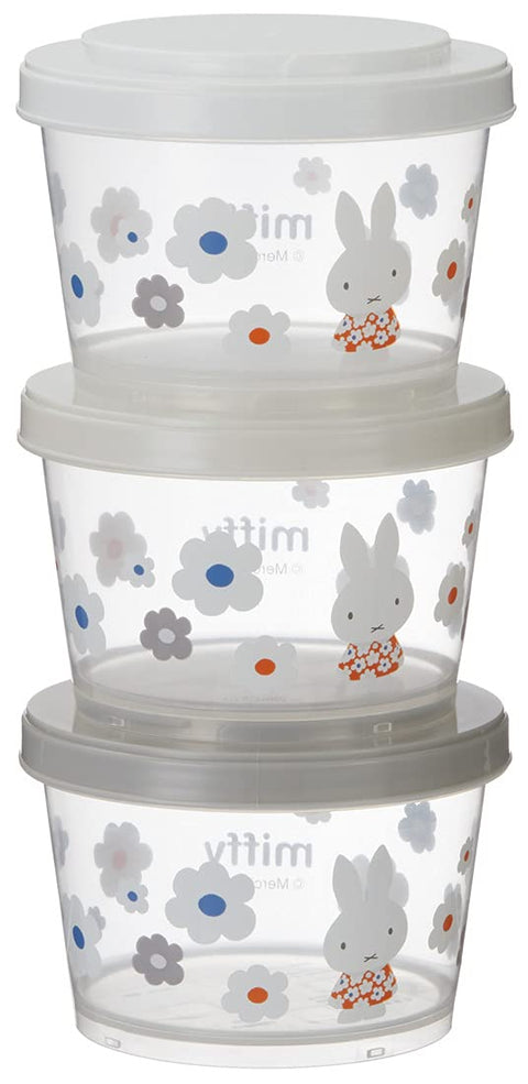 Skater Japan 3P 240Ml Side Dish Storage Containers Miffy Monotone Sij3-A