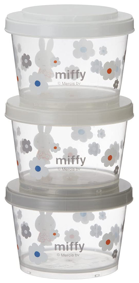 Skater Japan 3P 240Ml Side Dish Storage Containers Miffy Monotone Sij3-A