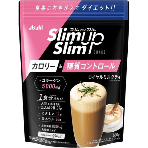 Asahi Slim Up Slim Shake Royal Milk Tea Flavor 360g - Japanese Health Foods And Supplements