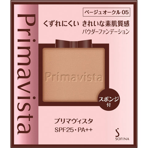 Kao Sofina Primavista Long Keep UV Powder Foundation Beige Ocher 05 SPF25 PA ++ 9g