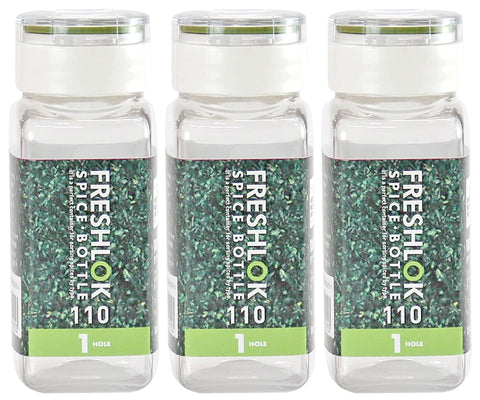 Takeya Chemical Industry Fresh Rock Spice Bottle 110Ml Seasoning Case 1 Hole Set Of 3 Green - Japan