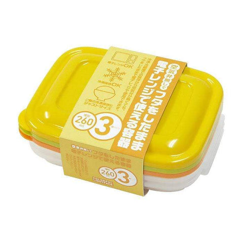 Takeya Japan Colorful Light Pack Slim Container 260Ml (3 Packs)