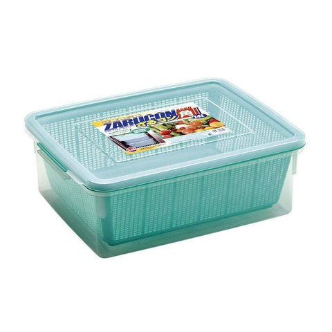 Takeya Zarucon Square Plastic Mesh Bowl With Lid 14.0L