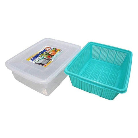 Takeya Zarucon Square Plastic Mesh Bowl With Lid 14.0L