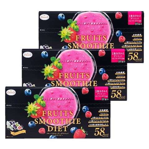 Tarami Mixed Berry Fruit Smoothie Diet 3 Box Set | Japan | 18G X 10 Packages | Dietary Fiber Protein Superfood