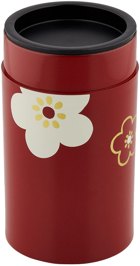 Tatsumiya 56502 Japan Tea Canister Large Flower Plum Vermilion