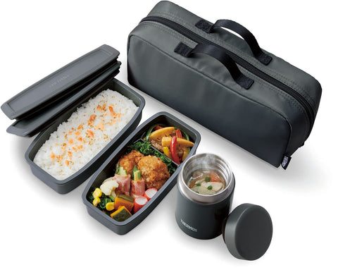 Thermos Japan Vacuum Insulated Soup Lunch Set Dark Gray Jea-1000 Dgy