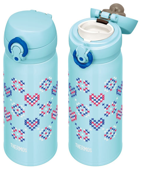 Thermos Japan Vacuum Insulated Water Bottle 400Ml Blue Stitch Jnl-403 Bst