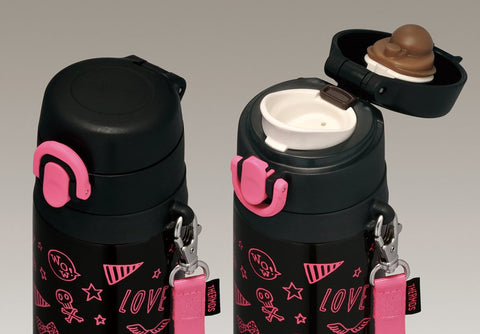 Thermos 550Ml Vacuum Insulated Water Bottle Japan Mobile Mug Black Pink Jnt-550 Bk-P