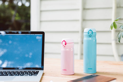 Thermos 0.5L Water Bottle Vacuum Insulated Mobile Mug [One Touch Open] Sky Blue Jnl-502 Japan