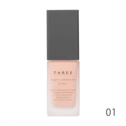 Three Angelic Complexion Primer SPF22 02 Pink Pedal 30g - Japan Makeup Primer Face