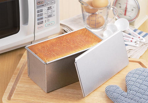 Tiger Crown Japan 95X190X95Mm Aluminized Steel Square Bread Pan 1 Loaf Sliding Lid 2383