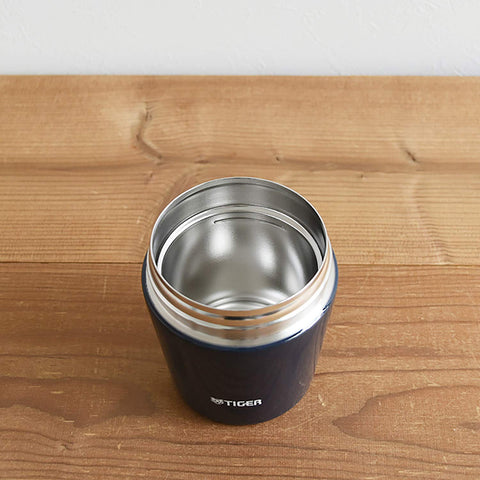 Tiger Thermos Vacuum Insulated Soup Jar 250Ml Japan Thermal Lunch Box Wide Mouth Round Bottom Indigo Blue Mcl-B025-Ai