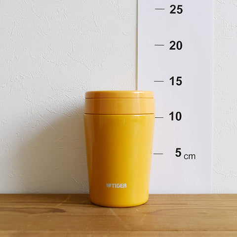 Tiger Thermos Vacuum Insulated Soup Jar 380Ml Japan Thermal Lunch Box Wide Mouth Round Bottom Saffron Yellow Mcl-B038-Ys