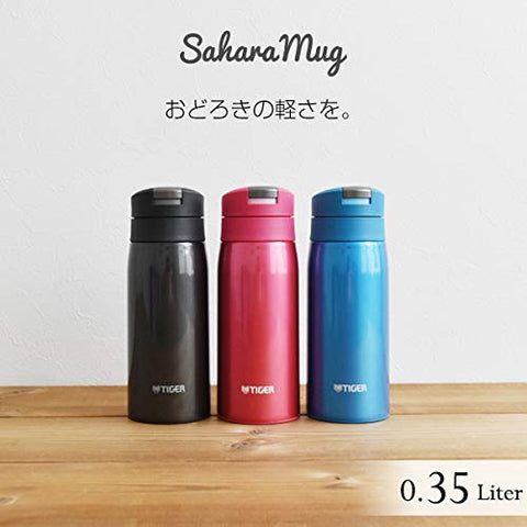 Tiger Water Bottle 350Ml Sahara Mug Stainless Bottle One Touch Lightweight Lamp Black Mcx-A351Kl