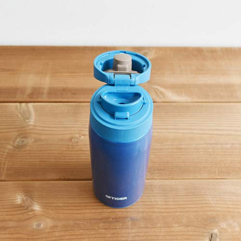 Tiger Water Bottle 350Ml Sahara Mug Stainless Bottle One Touch Lightweight Sky Blue Mcx-A351Ak