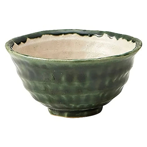 Tkg Mino Ware Porcelain Tempered Rice Bowl Oribe 12Cm