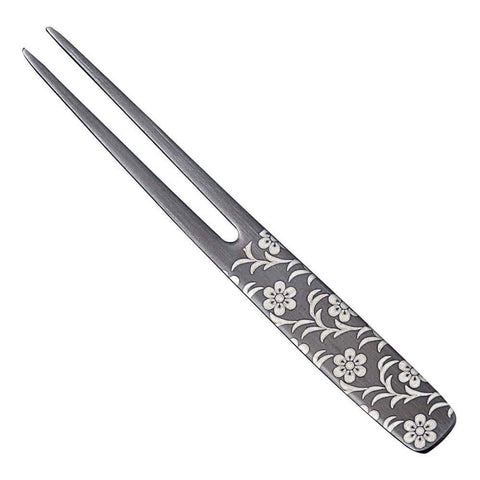 Todai Rikyu Black Pick Fork Kanzashi Karahana Karakusa Japan