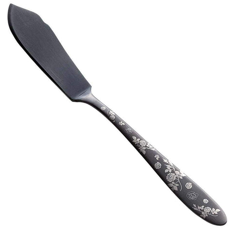 Todai Rikyu Japan Black Rose Pattern Butter Knife