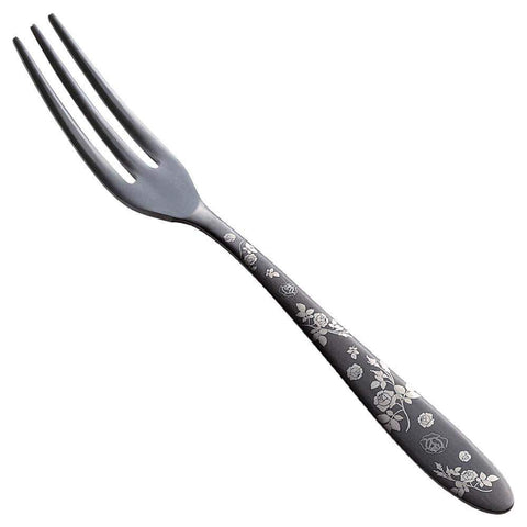 Todai Rikyu Japan Black Rose Pattern Cocktail Fork