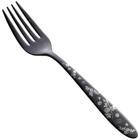 Todai Rikyu Black Rose Pattern Dessert Fork