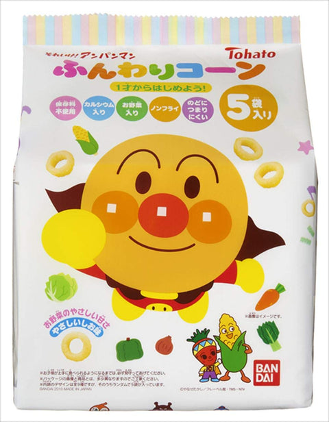 Eastern Pigeon Tohato 5P Soreike! Anpanman Fluffy Corn Easy Salty Flavor 40G (8G X 5 Bags) X 10 Bags Japan