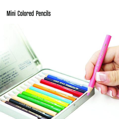 Tombow Japan Mini Colored Pencils 12 Colors W/ Sharpener Bca-151