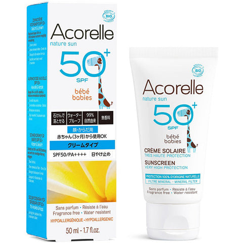 Acorelle Baby Sunscreen SPF50+ 50ml - Sunscreen For Babies - Fragrance-Free